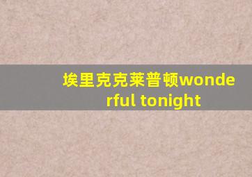 埃里克克莱普顿wonderful tonight